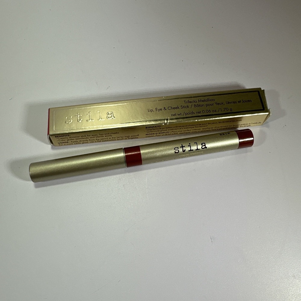 Stila Trifecta Metallica Lip Eye & Cheek Stick Rose Gold Metallic Shimmer 0.06oz